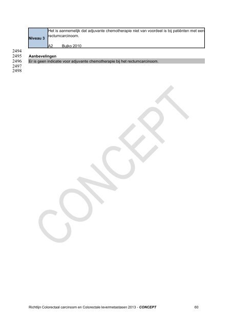 Conceptrichtlijn colorectaal carcinoom 2013 - Oncoline