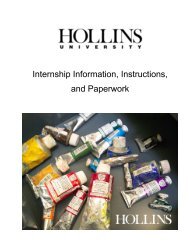 Internship Packet for Short Term - Hollins University