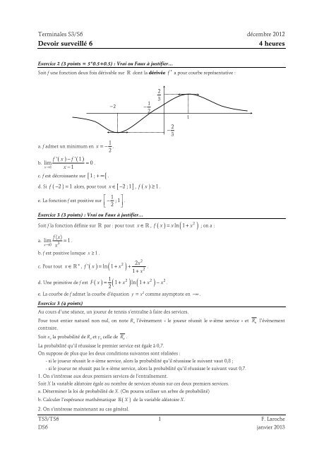 DS maths 4 h 00 - Laroche