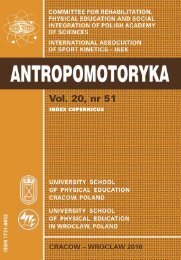 Antropomotoryka nr 51 - Akademia Wychowania Fizycznego w ...