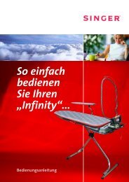Anleitungsbuch Bügeltisch Singer Infinity 12.05