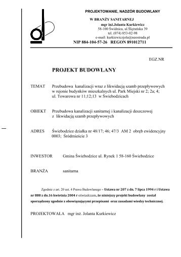 PROJEKT BUDOWLANY