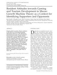Resident attitudes towards gaming and tourism development in ...