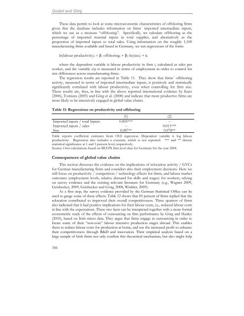 The Role of  Global Value Chains for German Manufacturing