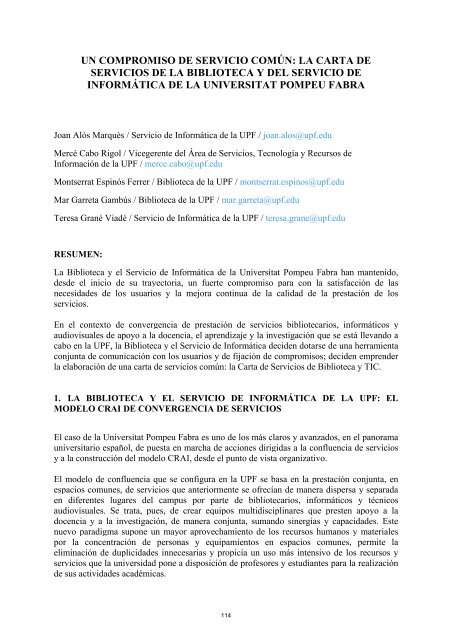 Un compromiso de servicio común