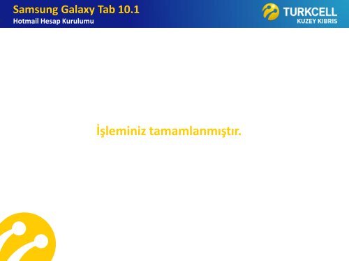 Samsung Galaxy Tab 10.1 Hotmail Hesap Kurulumu