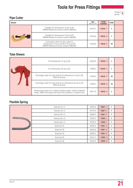 Tools for Press Fittings - Herz Valves UK