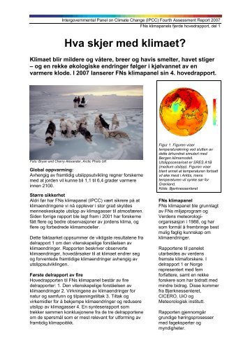 Hva skjer med klimaet? (pdf) - Bjerknessenteret for klimaforskning