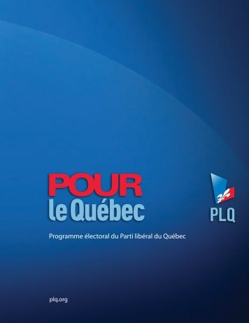 Consulter la plateforme Ã©lectorale du PLQ. - CoopÃ©ratives d'habitation