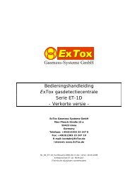 Bedieningshandleiding ExTox gasdetectiecentrale Serie ET-1D ...