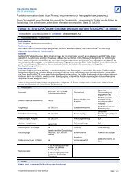 Produktinformationsblatt - X-markets - Deutsche Bank