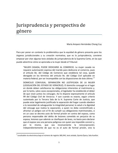 Jurisprudencia y perspectiva de género - Red de Revistas en ...