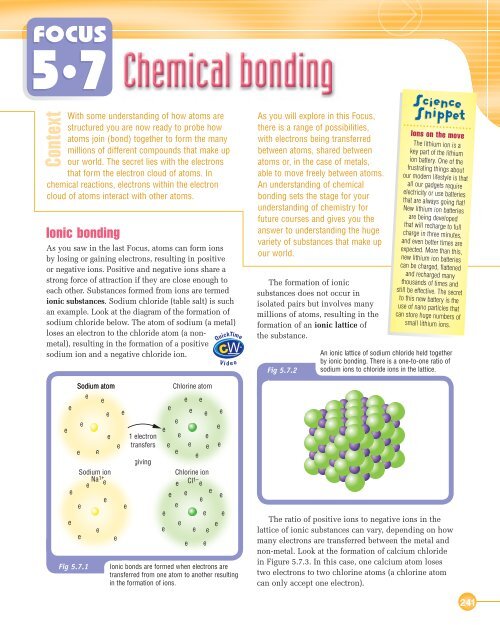 Focus 5.7 Chemical Bonding