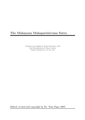 The Mahayana Mahaparinirvana Sutra - Shabkar.Org