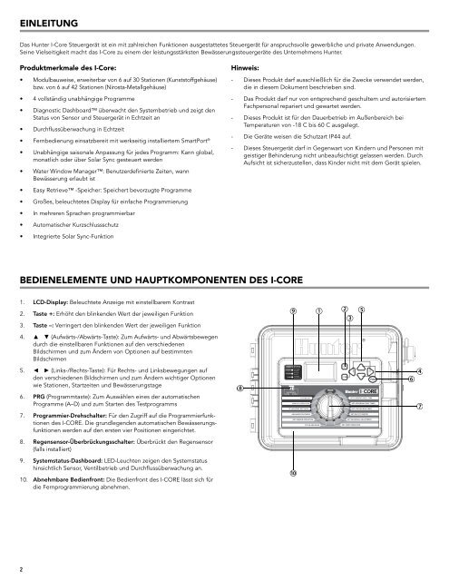 Beregnungsanwendungen - Hunter Industries