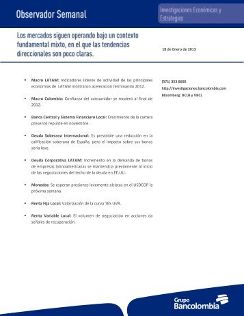 Macro LATAM: Indicadores lÃ­deres de actividad de las principales ...