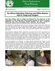 View full press release - The World Federation of KSIMC