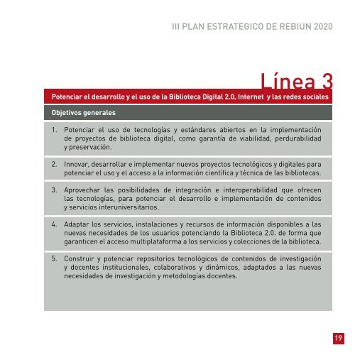 III PLAN ESTRATEGICO DE REBIUN 2020