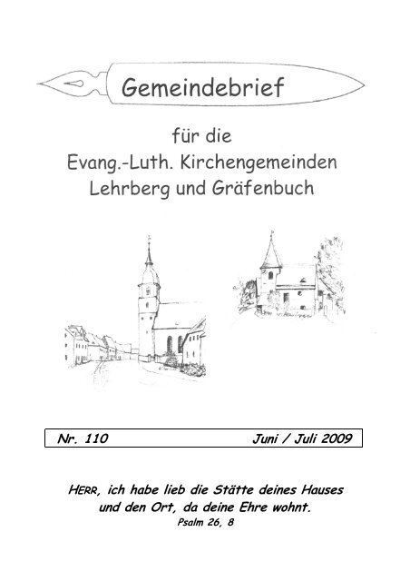 Gemeindebrief Nr. 110 - Kindergarten Guter Hirte Lehrberg