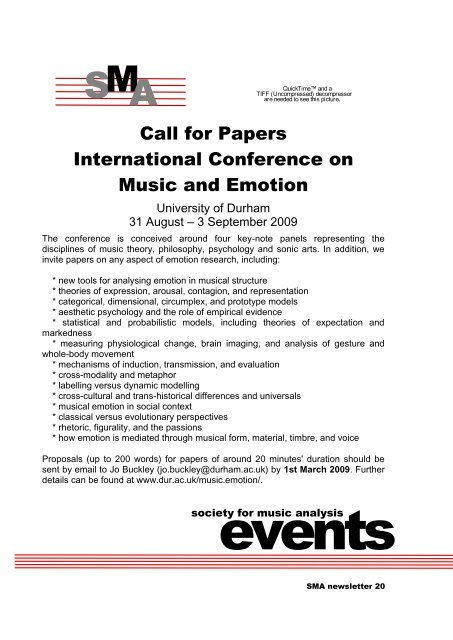 Newsletter No. 31 (January 2009) (PDF) - Society for Music Analysis