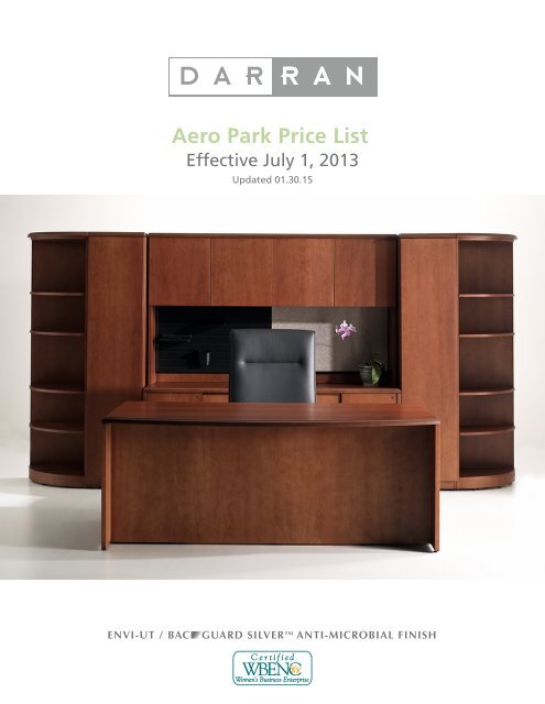 download the Aero Park price list - DARRAN Furniture Industries