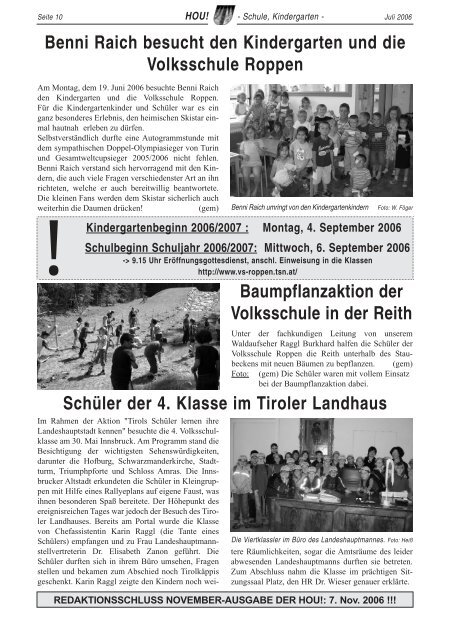 Gemeindezeitung HOU 22/2006 - Roppen