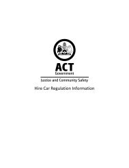 Hire Car Regulation Information - Rego ACT - ACT Government