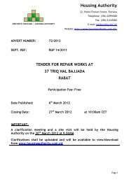 Tender Document - Malta Housing Authority