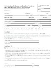 Application for Private Single Room (pdf) - Barton College
