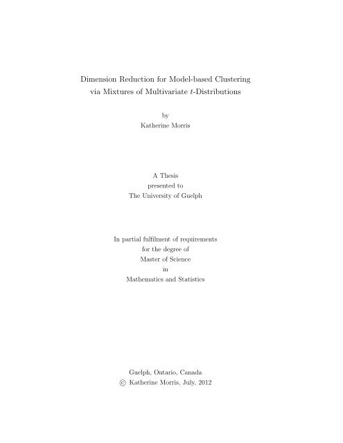 Dimension Reduction for Model-based Clustering via Mixtures of ...