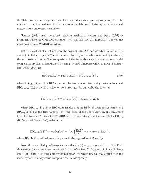 Dimension Reduction for Model-based Clustering via Mixtures of ...