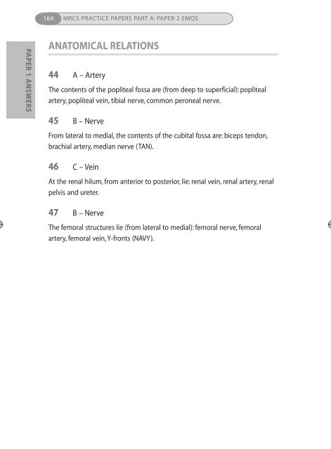 MRCS Practice Papers Part A: Paper 2 EMQs - PasTest