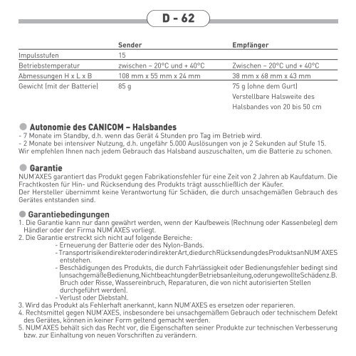 Guide d'utilisation Fr - 3 User's guide Gb - 19 Manual de ... - Num'Axes