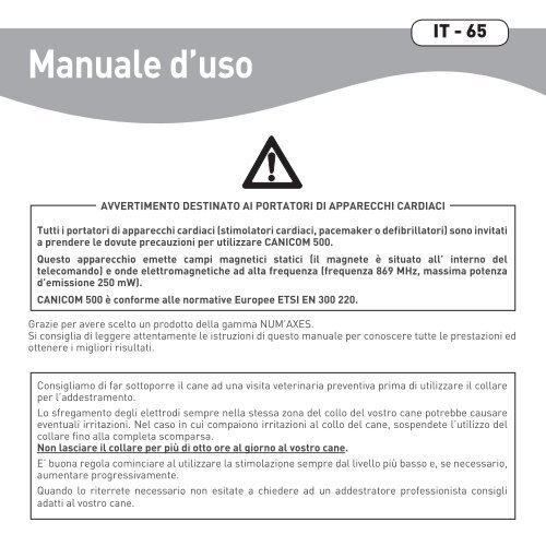 Guide d'utilisation Fr - 3 User's guide Gb - 19 Manual de ... - Num'Axes