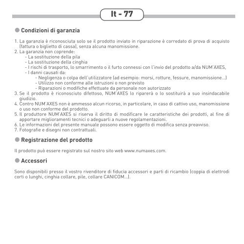 Guide d'utilisation Fr - 3 User's guide Gb - 19 Manual de ... - Num'Axes