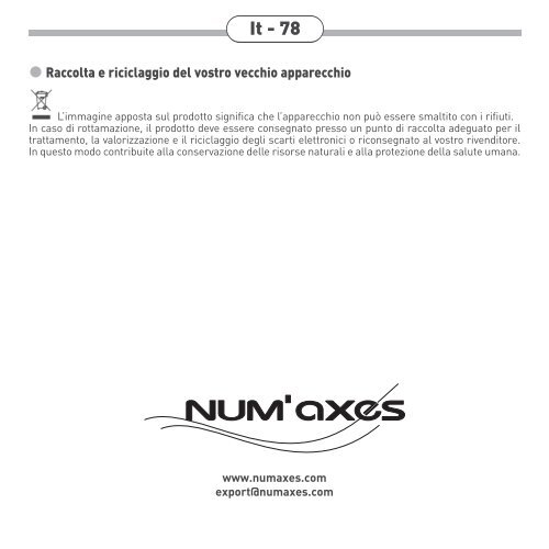 Guide d'utilisation Fr - 3 User's guide Gb - 19 Manual de ... - Num'Axes