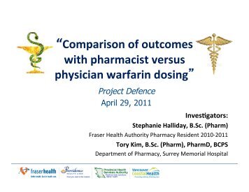 Comparison of outcomes with pharmacist versus physician warfarin ...