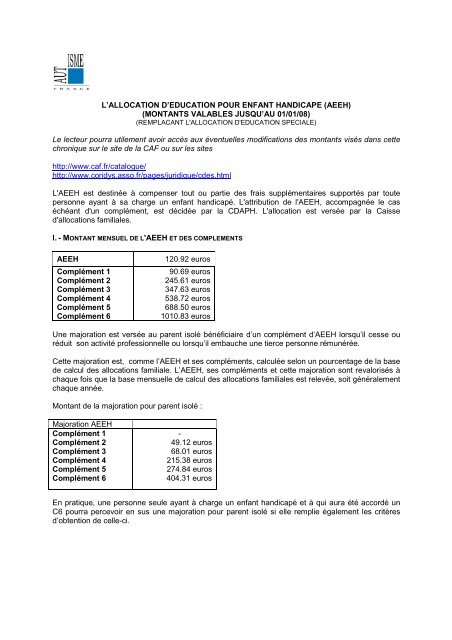 Fiche AEEH Version - Autisme France