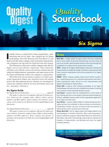 Six Sigma Guide - Quality Digest
