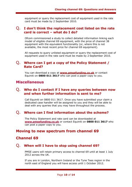 FAQ - Ofcom Channel 69 Compensation - Audio-Technica