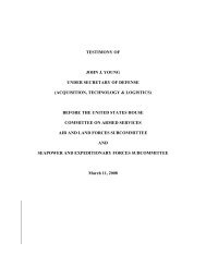 testimony of john j. young under secretary of defense (acquisition ...