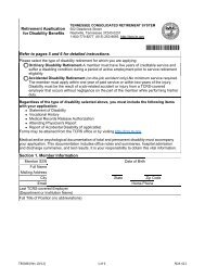 Application for Disability Retirement - Tennessee Department of ...