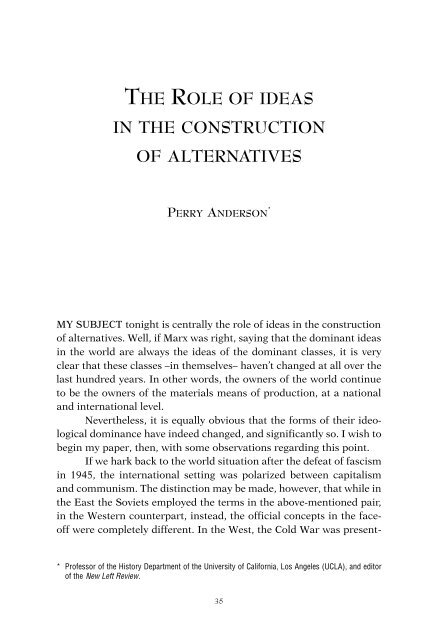 the role of ideas in the construction of alternatives - Clacso