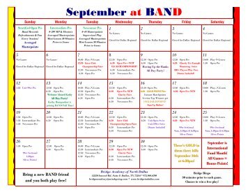 September 2010 Calendar - Bridge Academy of North Dallas