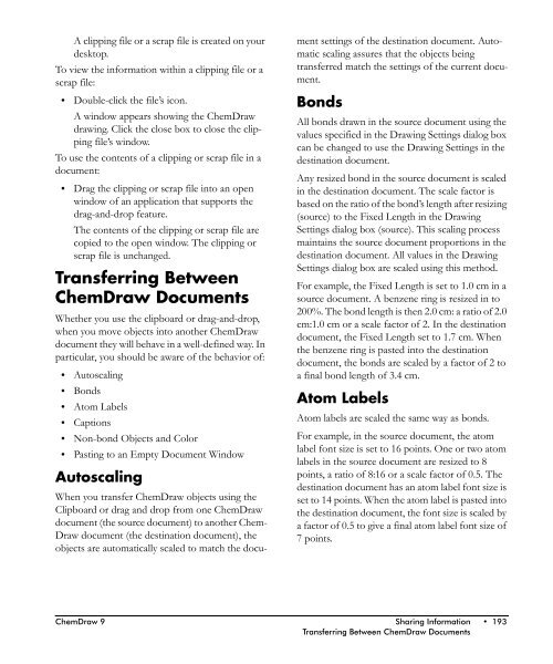 ChemDraw User's Manual - CambridgeSoft