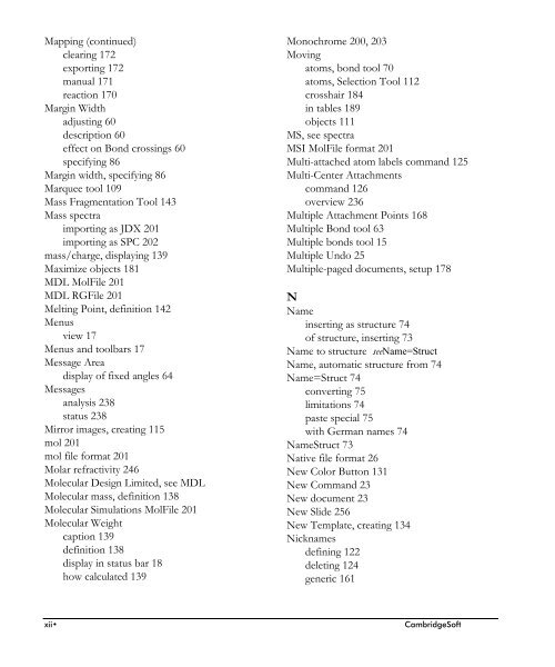 ChemDraw User's Manual - CambridgeSoft