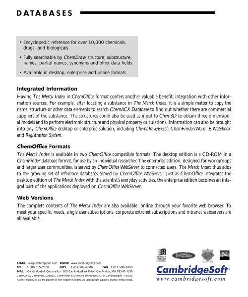 ChemDraw User's Manual - CambridgeSoft