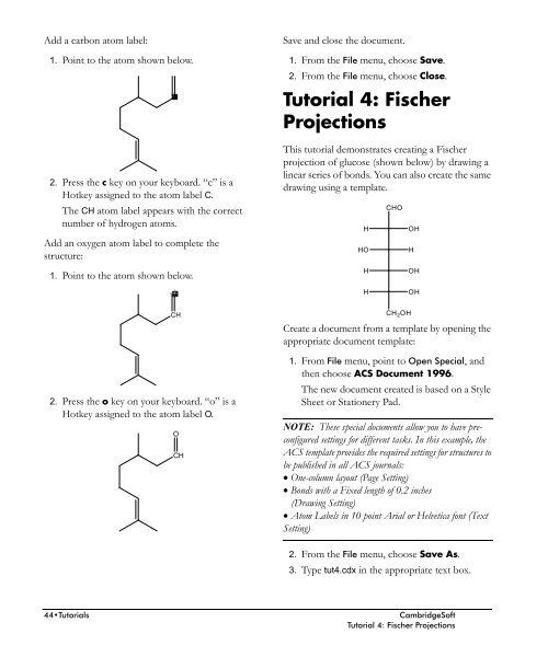 ChemDraw User's Manual - CambridgeSoft