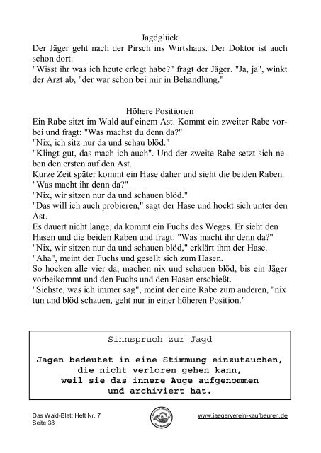 Das Waid-Blatt - Jagdschutz- und Jägerverein Kaufbeuren