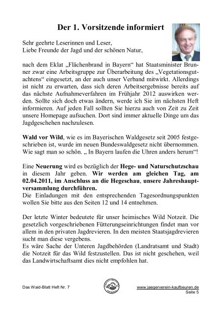 Das Waid-Blatt - Jagdschutz- und Jägerverein Kaufbeuren